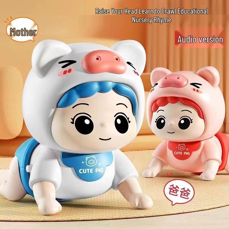 Electric Crawling Baby Doll with Sound: Head Lifting Training Toy for Early Education, 0-1 Year Olds, 6 Months+