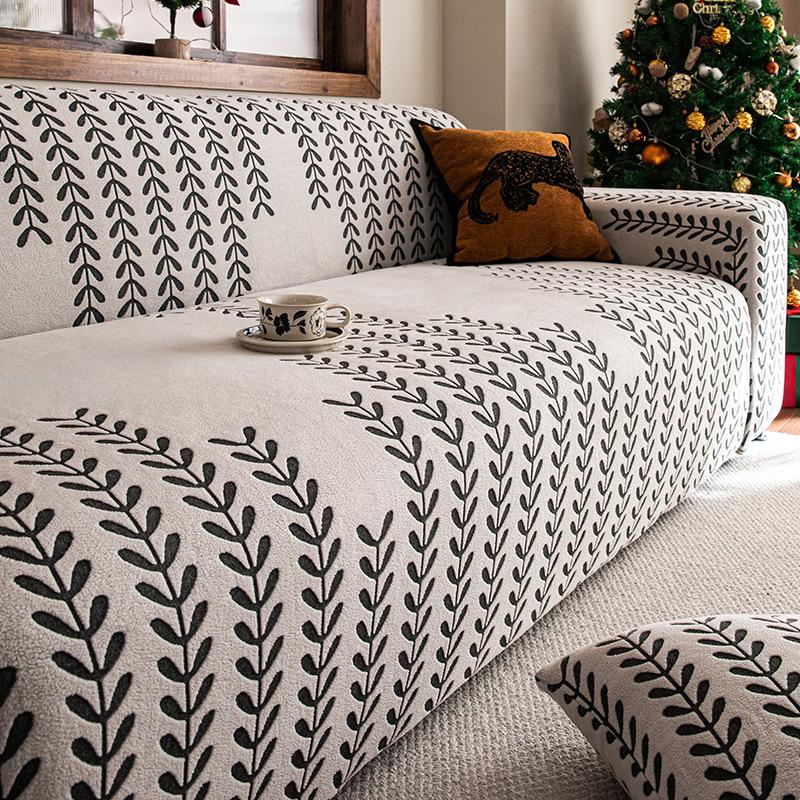 Simple Style Velvet All Inclusive Sofa Cover New Four Season Anti Slip Sofa Cover Seat Cushion 90cm-140cm