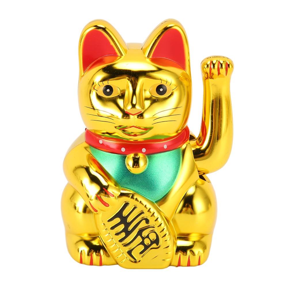 Plastic Feng Shui Fortune Cat golden Home Auspicious Decor  Restaurant & Hotel Decor