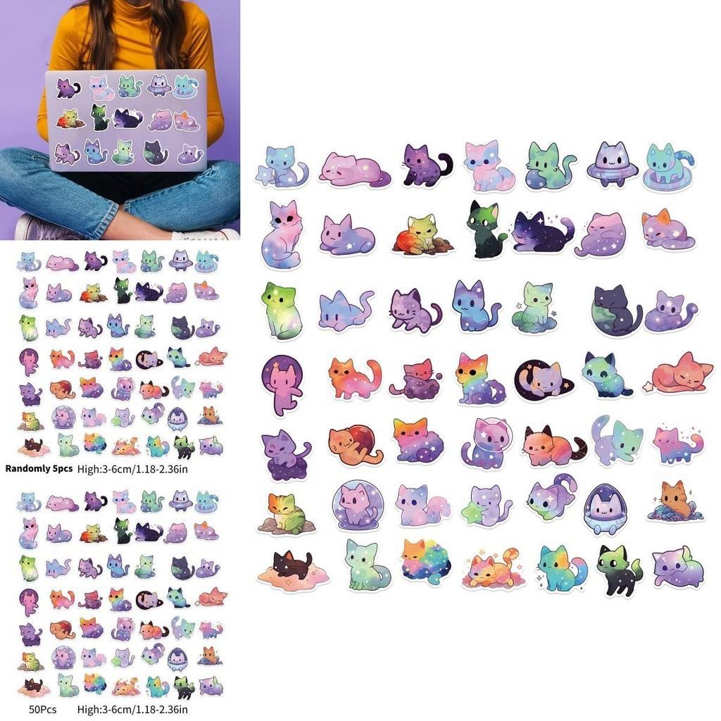 Bunte Sternenhimmel Katze Graffiti Aufkleber Deko Für Gitarre Notizbuch Gepäck DIY Wasserdichte Abziehbilder Großhandel