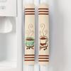 Microwave Door Cloth Protector 3pcs Coffee Bean Pattern Refrigerator Handle Protective Cover Kitchen Appliance For Preventing