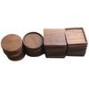 Engraved Wooden Tea & Coffee Coaster Set with Creative Insulation Pads and Trays