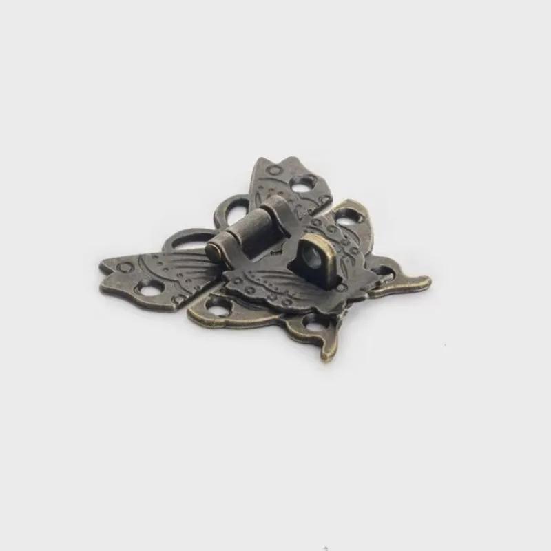 10PC Antique Alloy Butterfly Buckle Hasp Hasp Wooden Wine Box With Lock Buckle Padlock Hardware,Home Improvement,50*53mm