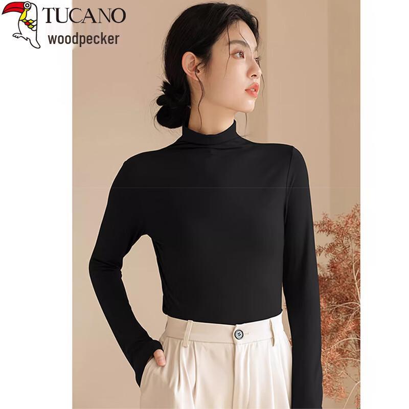 Women s Semi-High Collar Long-Sleeve Layering Top L