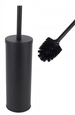 Toilet Brush with Lid, Black, Tube