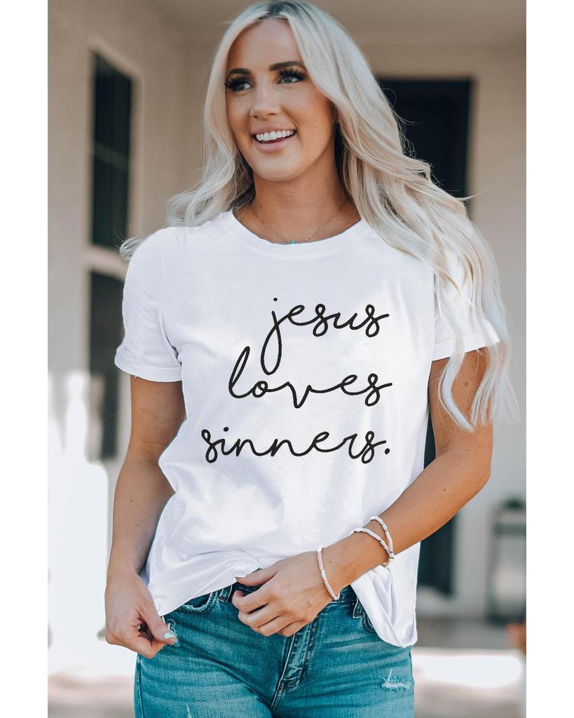 Azura Exchange Jesus Loves Sinners Funny T-Shirt