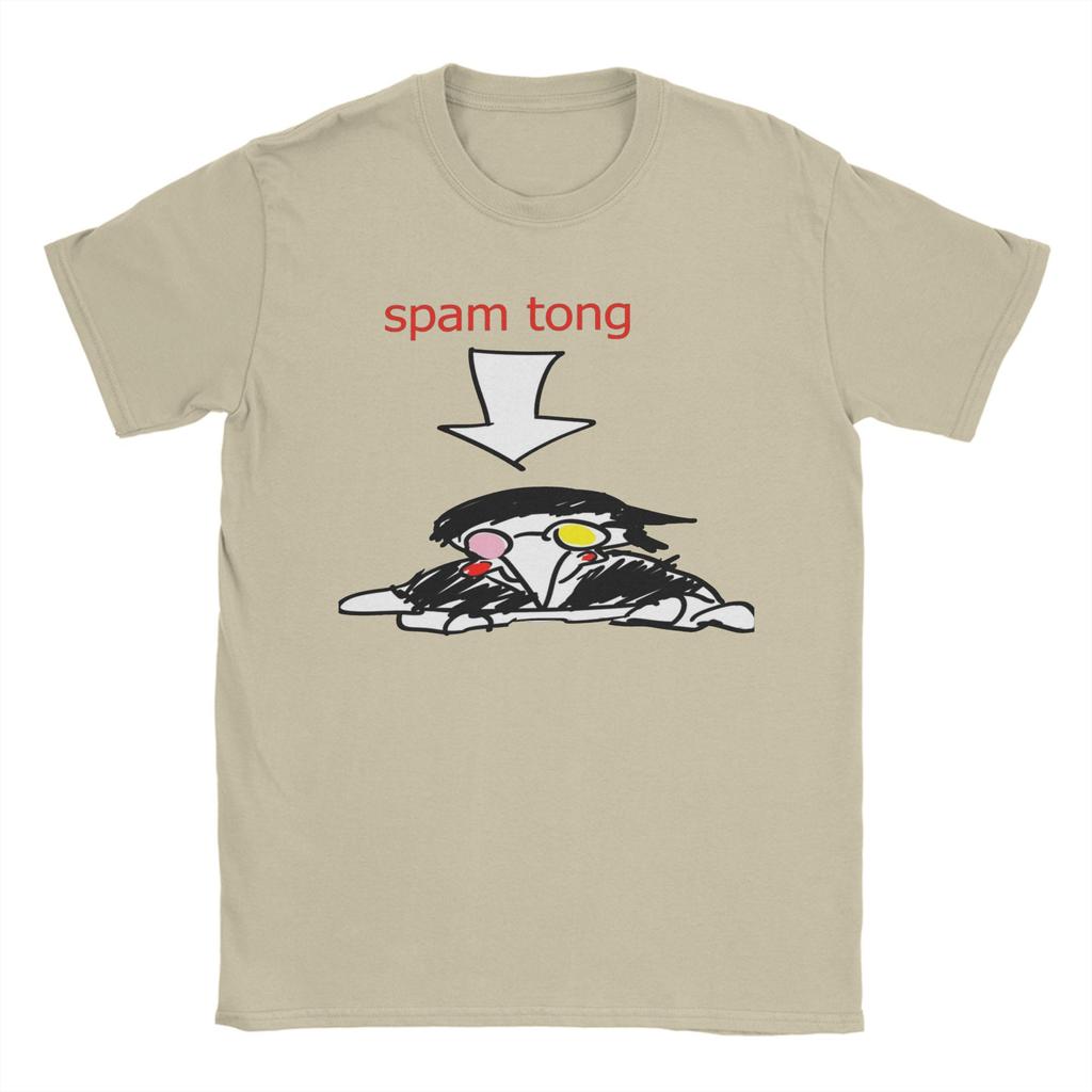 Avslappnad Deltarune Spamton T-shirt för Män Rundhalsad Bomulls-T-shirts Kortärmad T-shirt Tryckta Kläder