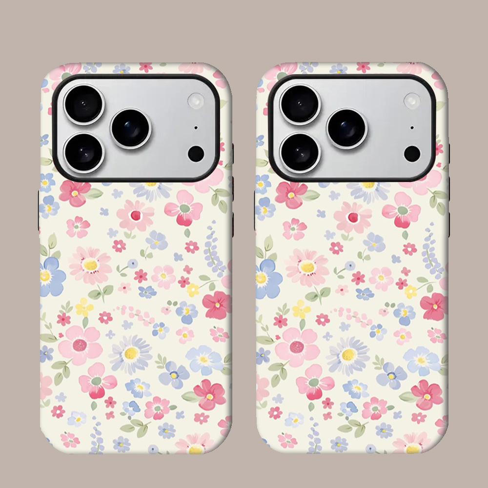 Floral Magnetic Phone Case for Apple 17 Pro Max, 2-in-1 Double-Layer Protective Design