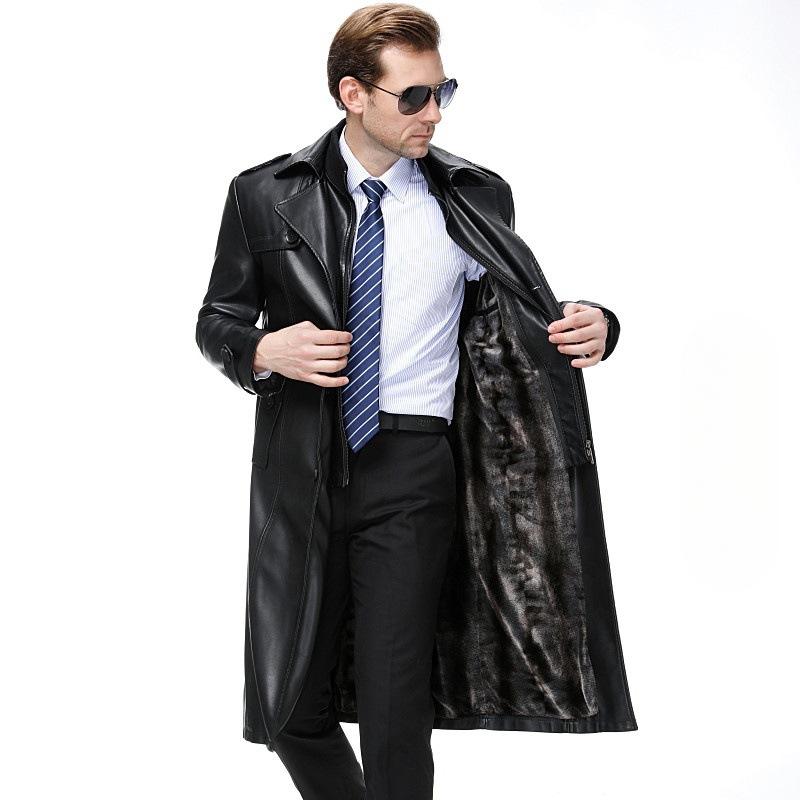 Äkta läderjacka herr kostymkrage fårskinn medelålders pappas outfit plus fleece läderjacka