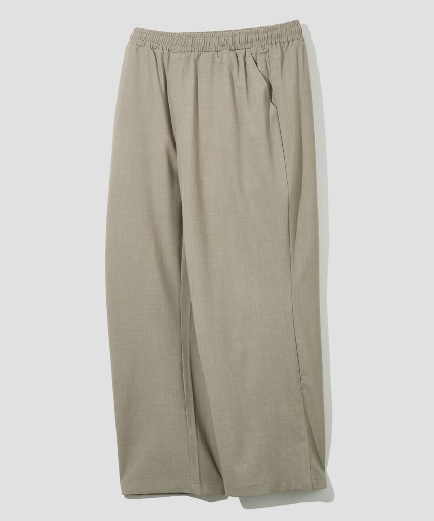 AGOD Wide Elastic Waist Slacks [Beige]
