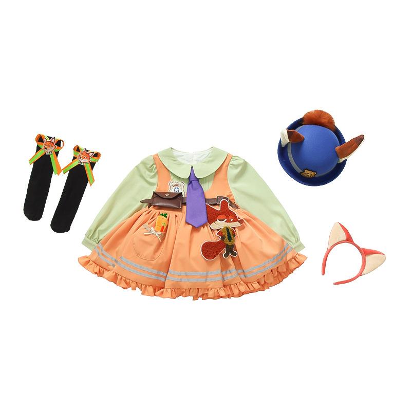 Film Zootopia Cosplay Judy Hase Offizier Nick Wilde Lolita Prinzessinnenkleid Kinderkleider Neues Kleid Geburtstagsballkleid