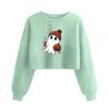 Women's Fashion Halloween Printed Navel-Exposed Long Sleeve Pullover Sweatshirt