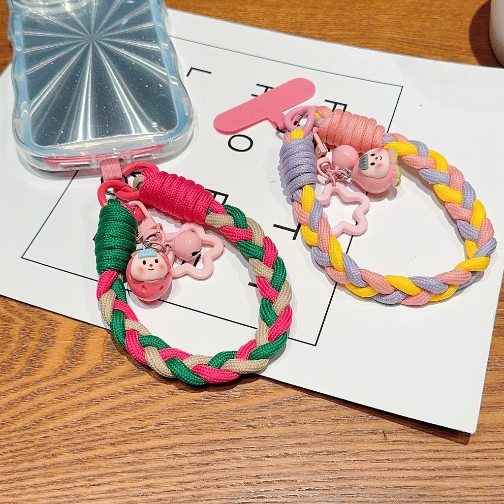 Creative Cartoon Mobile Phone Universal Lanyard Three-Color Wrist Strap Hand-Woven Hand Rope Mobile Phone Hanging Accessories