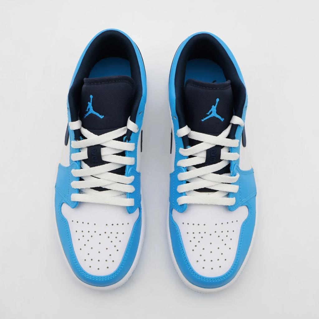553558-144 Nike Air Jordan 1 Low University Blue UNC Dark Powder Navy (Men's)