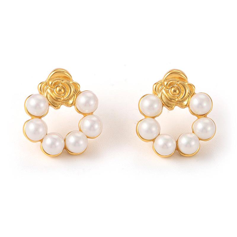 French Camellia Flower Stud Earrings - Exquisite & Fresh High-End Luxury Fashion