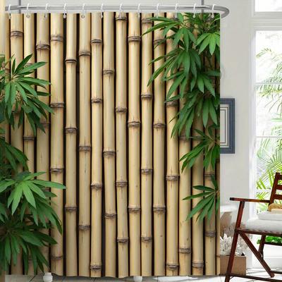 Bamboo Forest Waterproof Shower Curtain for Bathroom Decor, Nature-Inspired Design, Vibrant Colors, Unique Style