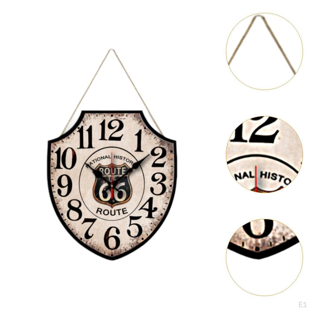 Arabische Ziffern Wanduhr, Handwerksdekor, Kreative Hängende Holz Uhr für Rustikal