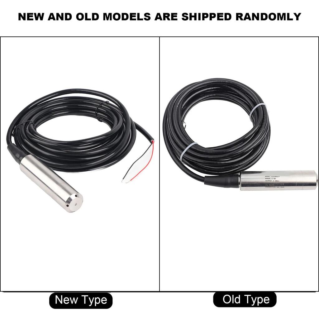 Flüssigkeitsstandssensor Edelstahl-Niveausensor DC24V 4-20mA Eintauchtyp Flüssigkeit Zur Erkennung 0-5m Bereich Tiefe