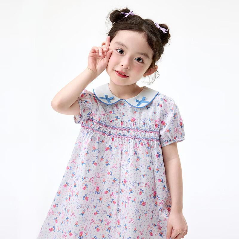 Girls' Pure Cotton Puff Sleeve Princess Dress