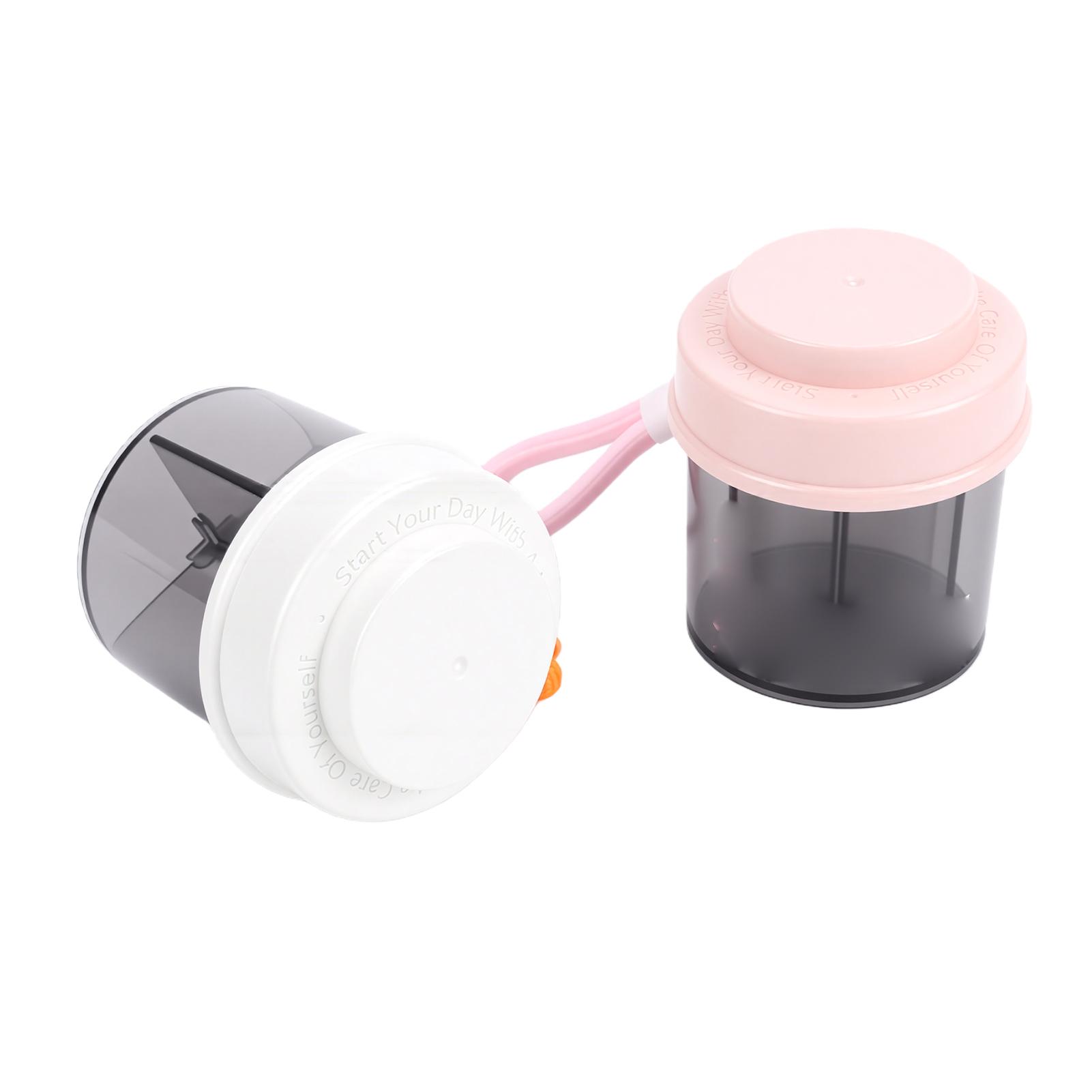 

2 Pcs Portable Tablet 4 Compartments Wide Opening Tablet Bottle Dispenser Anti Mix for Outdoor Trip