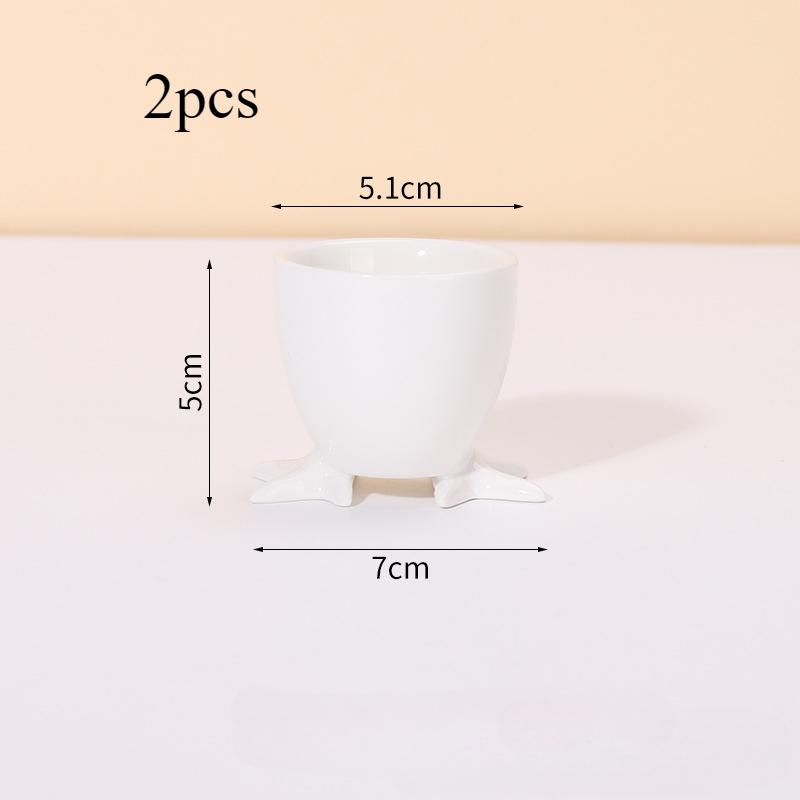 Easter Egg Cup Holder Ceramics Boiled Egg Cup Stand Rack Creative Eggs Holder Small Beer Wine Cup Breakfast Dessert Cooking Tool
