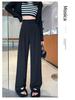 145 High-Waisted Slimming Double-Button Petite Suit Pants for Women - Pear-Shaped, Narrow to Wide-Leg, Casual Spring/Autumn Wear