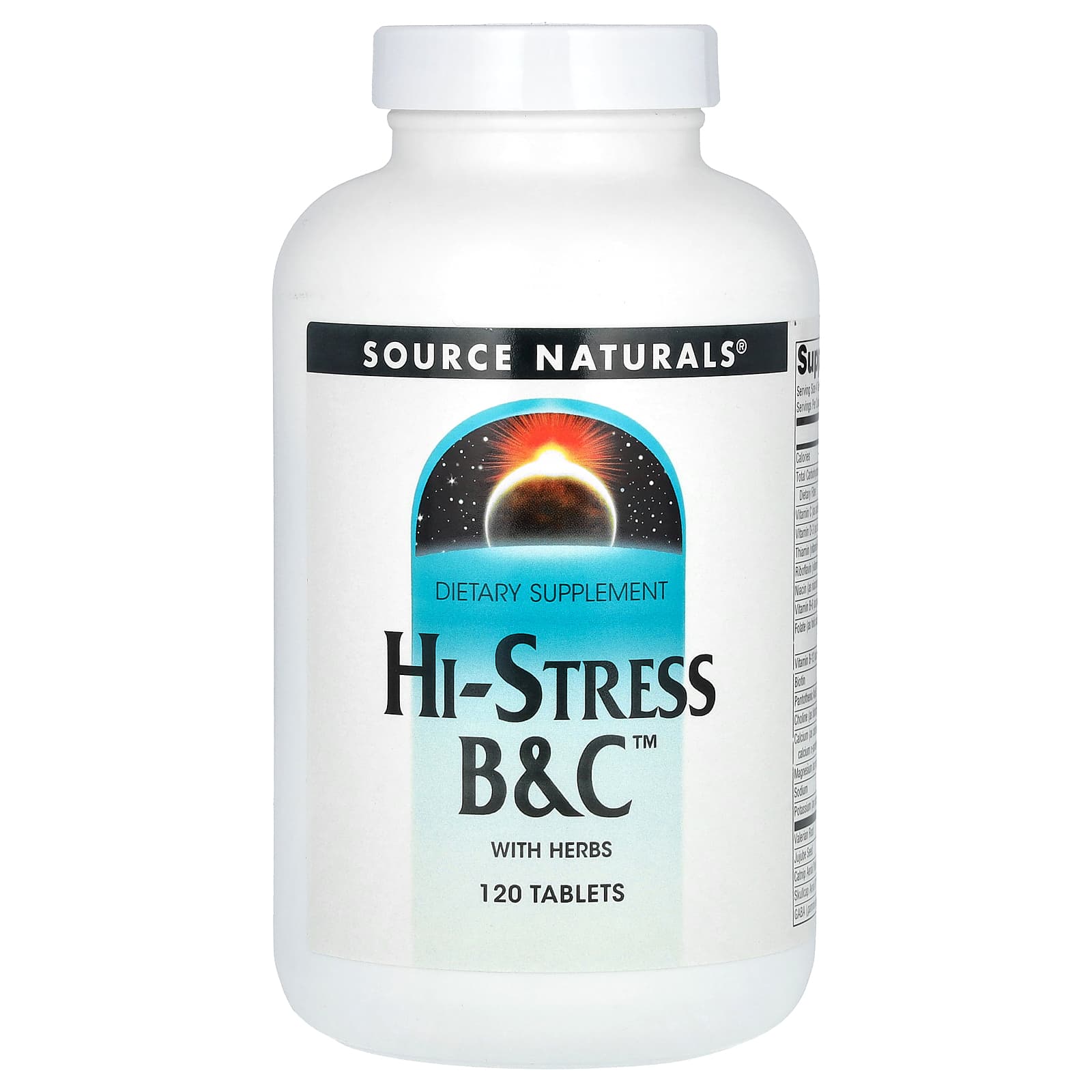 

Source Naturals, Hi-Stress B&C with Herbs, 120 Tablets