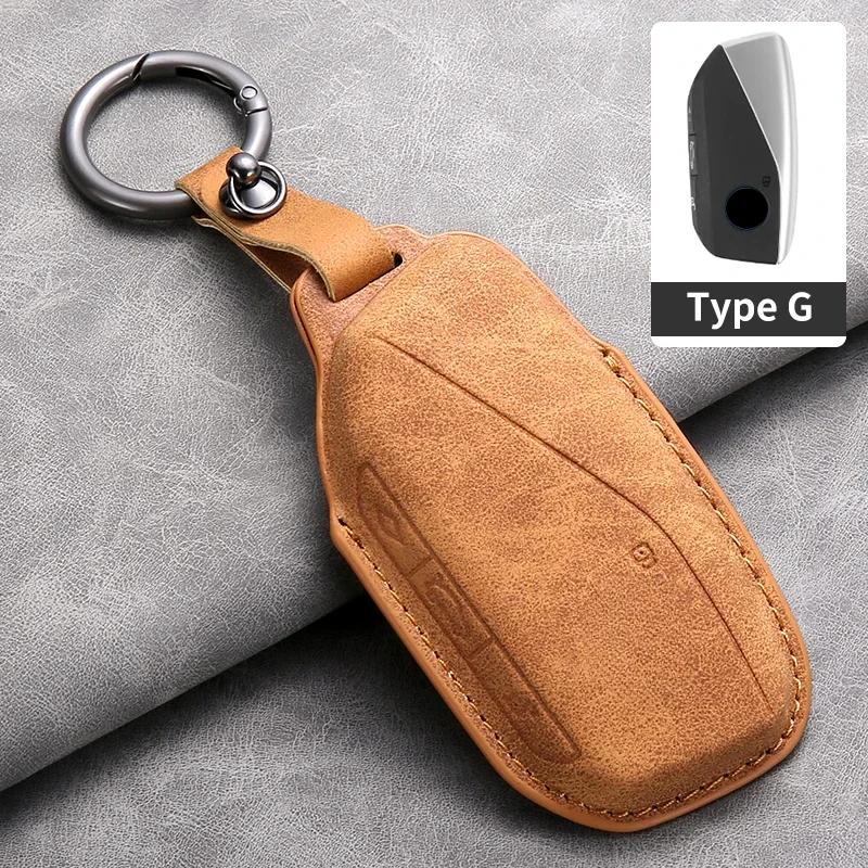 Housse de Protection en Cuir pour Clé Intelligente de Voiture pour Bmw X3 G01 G31 X5 G05 X4 G02 G30 G32 I8 X7 M5X F20 Housse Coque Fob pour Clé de Voiture BMW