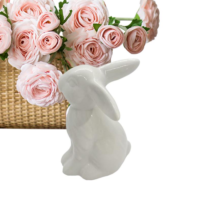Osterhase Keramik Figuren Porzellan Feiertags Hase Dekoration Skulptur Osterhase Skulptur Schreibtisch Ornament für Esszimmer