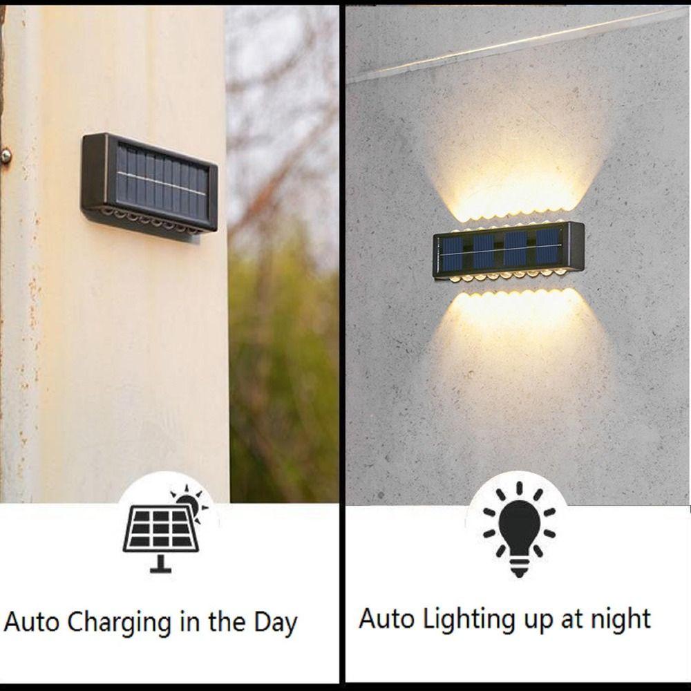 Warm Light Solar Wall Lamp Streetlights Waterproof Lamp Decoration Lights Outdoor Lighting  Garden