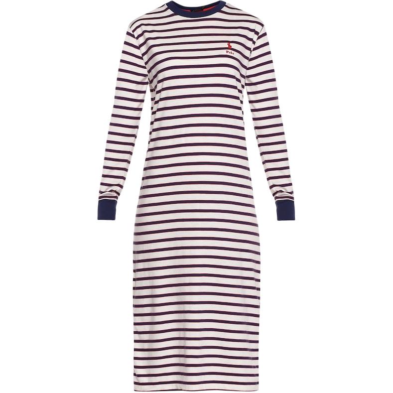 

Платье-футболка поло Ralph Lauren из полосатого хлопка с вышивкой логотипа Женские платья 211752658-001 XS