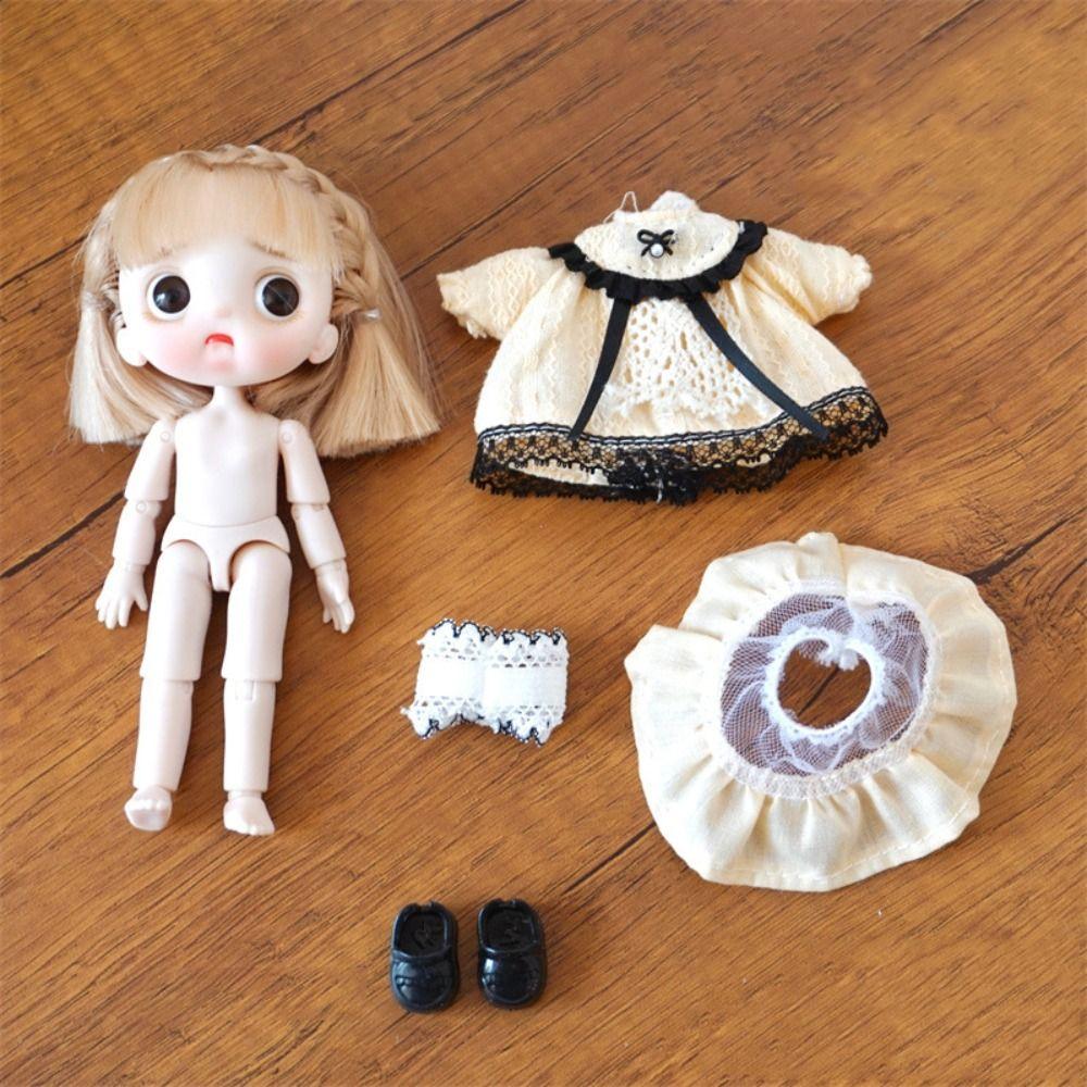 Mini Ob11 Doll with Clothes Adjustable Ob11 Bjd Doll Obitsu Clothes Doll  Birthday Gifts