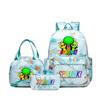New Printed Rhythm Box Student School Bag Three-piece Casual Sprunki Backpack Crossbody Bag Pencil Bag D