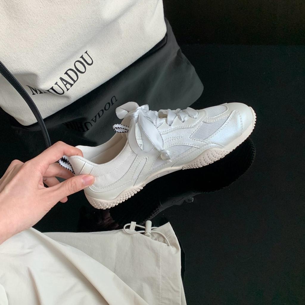 Sheepskin version~ leather flat-bottomed mesh breathable and lightweight versatile ballet sports and leisure shoes women's training shoes Forres