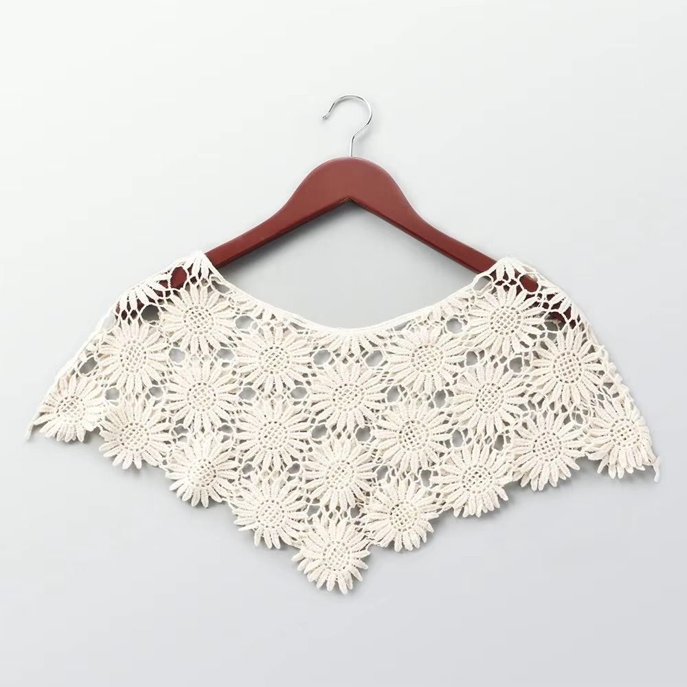 Tulle Lace False Crochet Collar Boho Chic Hollow Out Vest Fake Collar  Dress Decorative Shoulder