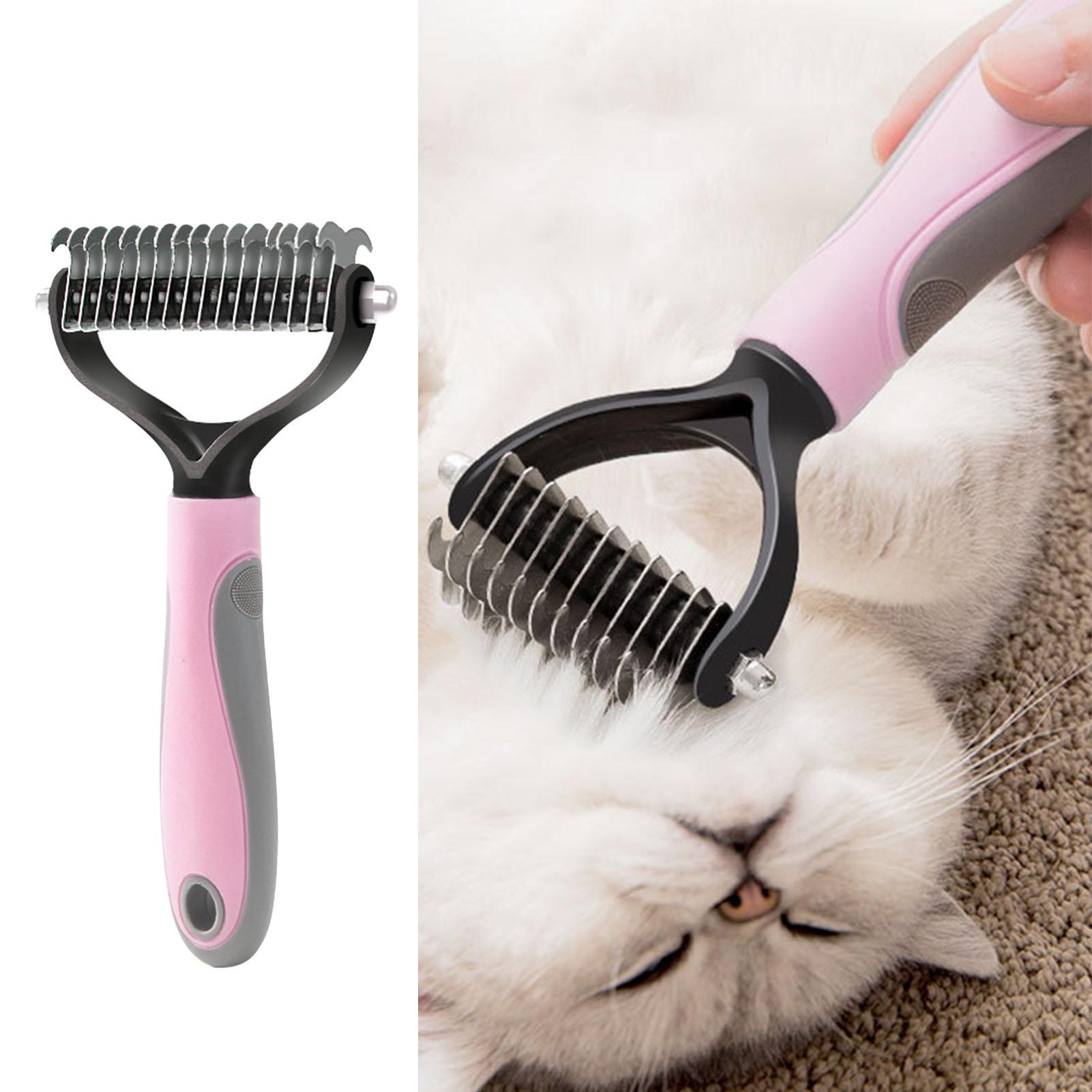 

Щетка для ухода за домашними животными из нержавеющей стали, расческа для удаления шерсти с открытыми узлами, грабли для подшерстка кошек, расческа для кошек, собак, домашних животных