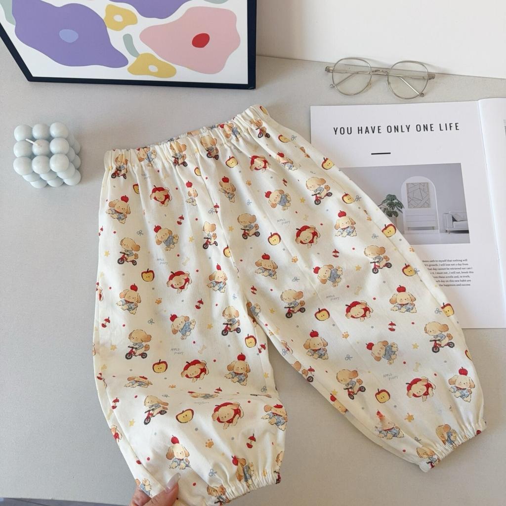 Boys Summer Lightweight Anti Mosquito Pants Cartoon Breathable Soft Ankle Cuff Trousers