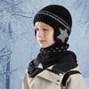 Kindermütze Schal Anzug Winter Samt Warmer Ohrenschutz Kältefest Gestrickte Wollmütze Jungen Mädchen Pullover Mütze