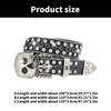 Metal Skull Buckle Belt for Women Men with Rhinestones Studded Sequins Hiphop Belt for Jeans Popular Waist Accessories