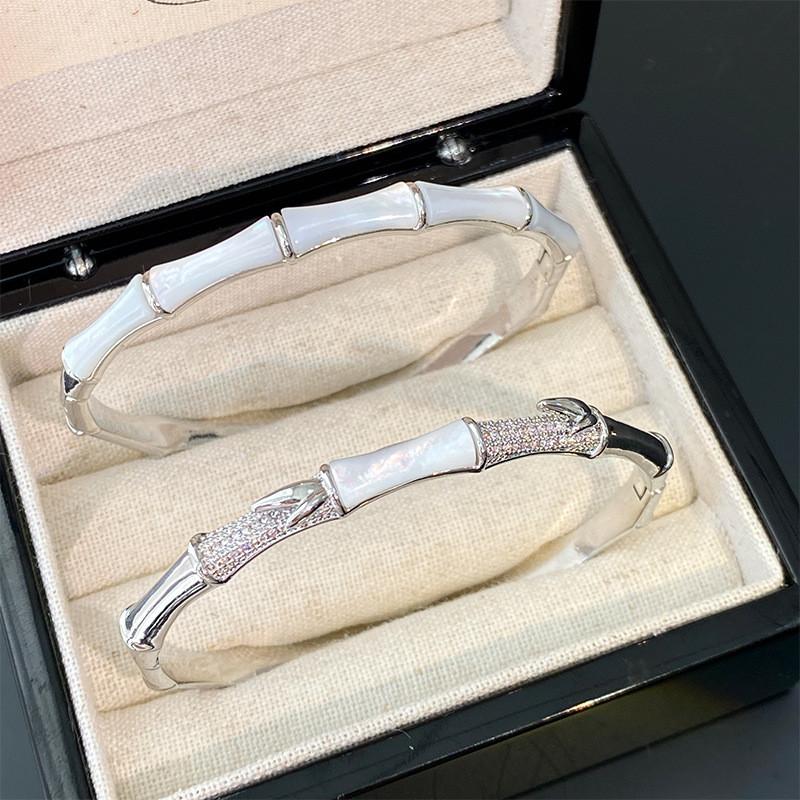 Floral Pattern Copper Bangle With Gold Plating And Zircon Stones For Fashionable Women