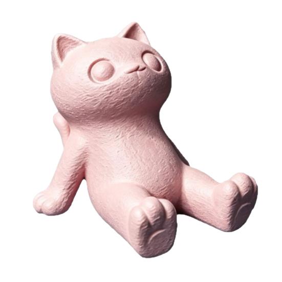 Durable Pla Phone Dock Cute Cat Stand, 3D Printed Lying Desk Holder for Cell Desktop Decor Tablet, Mount Home Office Decor, Gift Lovers Hands