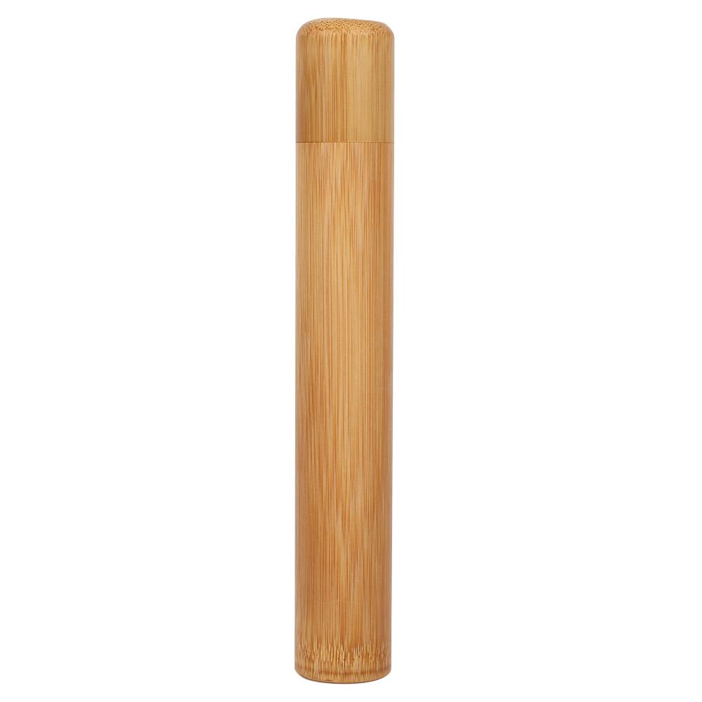 1Pc Round Portable   Natural Bamboo Tea Jar Storage Holder Container Box (2.5 X 12cm)