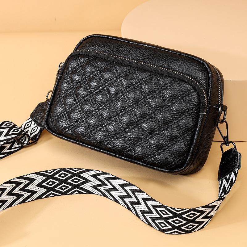 New first-layer cowhide women's bag trendy versatile shoulder small square bag fashionable women's bag genuine leather messenger bag