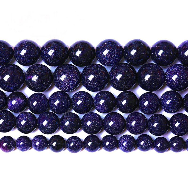 

Blue Sand Shiny Natural Gemstone Round Spacer Loose Beads for Jewelry Making DIY Necklace Bracelet 6MM 8MM 10MM 12MM 6mm(30pcs)