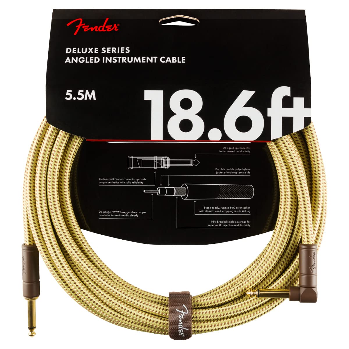 

Fender Deluxe Series Instrument Tweed 08 Cable, Straight/Angle, 18.6 ,