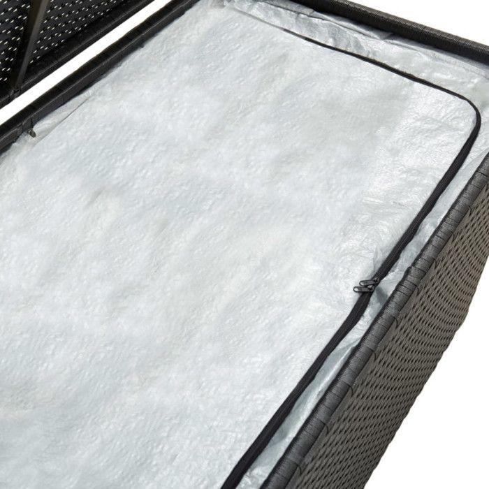Storage Chest - vidaXL - 100x50x50 Cm - Woven Resin - Black - Weatherproof