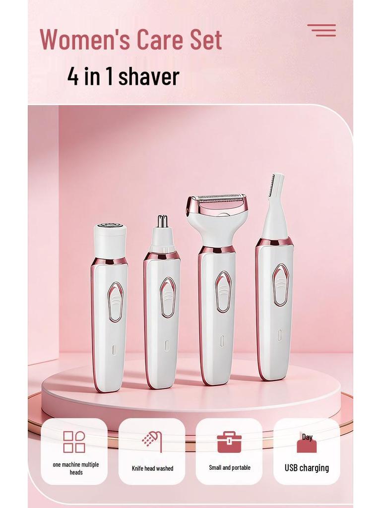USB Electric 4-in-1 Women's Hair Remover and Epilator