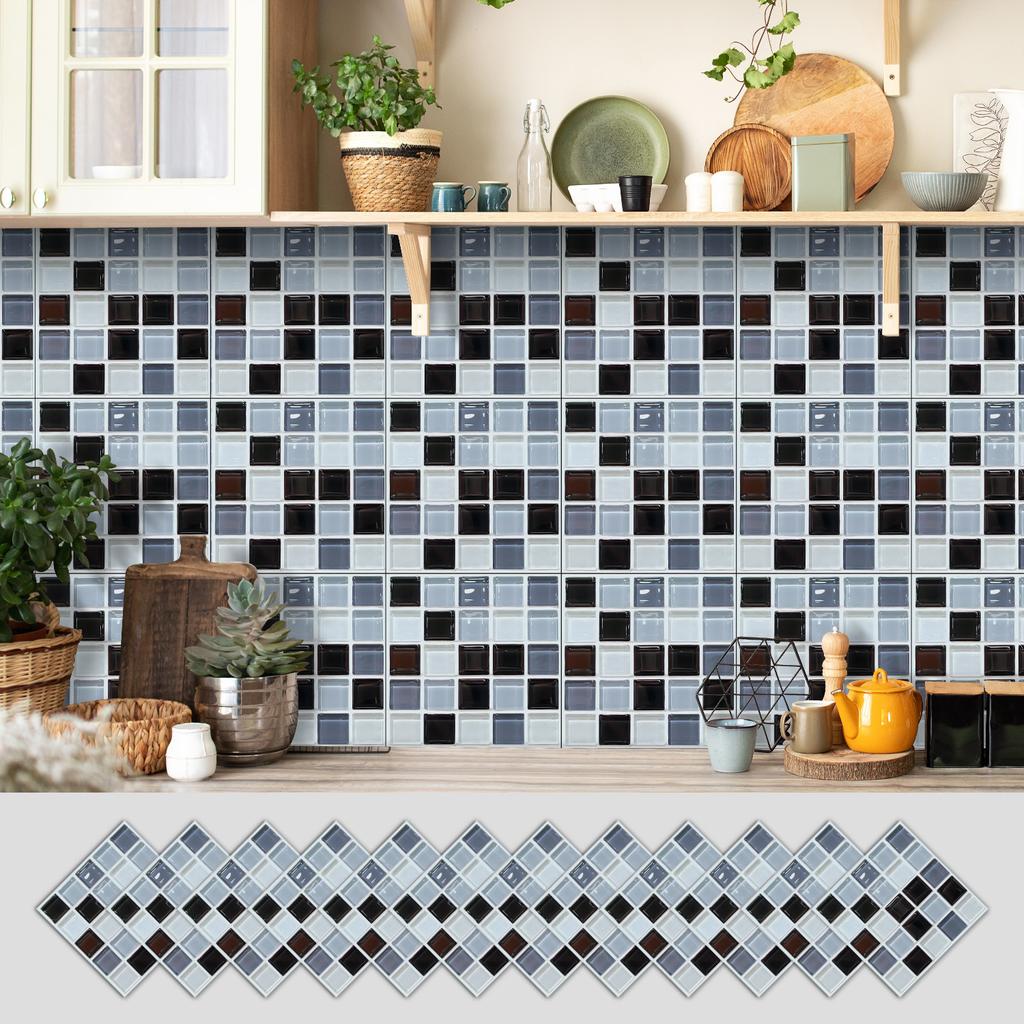 12 Self-adhesive Kitchen Waterproof and Oil-proof Wall Stickers, Bathroom Wall Decoration Renovation, Beautification Strong Wallpaper Stickers