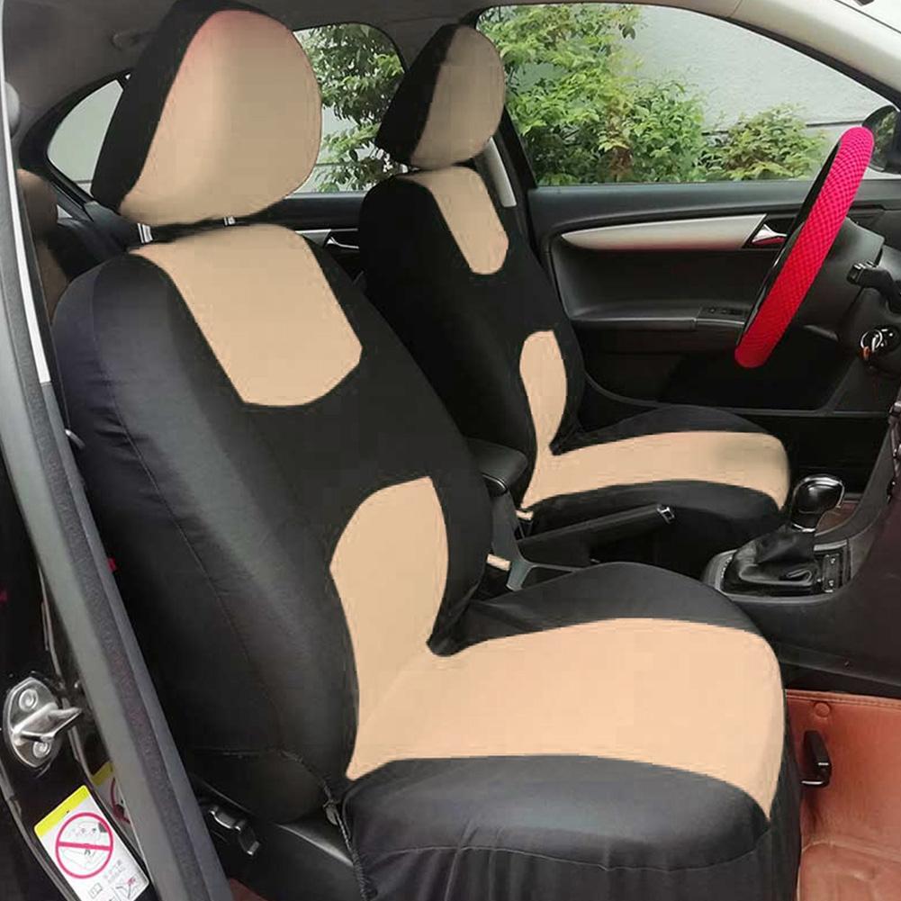 9pcs Auto Seat Cover Protector Set Breathable Dustproof Universal Accessory for 5Seats CarBeige