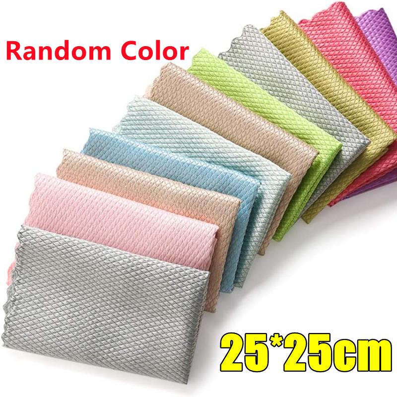10-1PC Microfiber Washing Dish Cloth Cleaning Towel Super Absorbable Window Glass Cleaning Cloth Kitchen Anti-grease Wiping Rags
